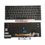 Клавиатура для  Lenovo ThinkPad E480 черная кнопка , серебристая рамка, с трэкпоинтом, с подсветкой