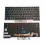 Клавиатура для  Lenovo ThinkPad E480 черная кнопка , серебристая рамка, с трэкпоинтом, с подсветкой