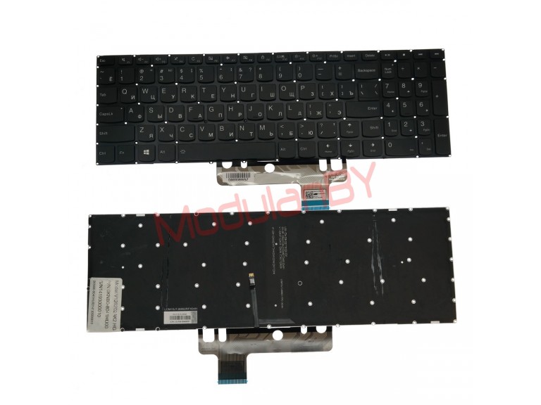 Клавиатура для  Lenovo IdeaPad 510S-15 310S-15  черная, без рамки, без трэкпоинта, с подсветкой