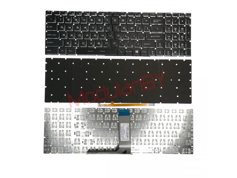 Клавиатура для  MSI  GS60 черная, без рамки, без трэкпоинта, RGB подсветка