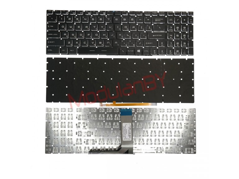 Клавиатура для  MSI  GS60 черная, без рамки, без трэкпоинта, RGB подсветка