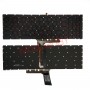 Клавиатура для  MSI  GS60 черная, красные буквы, красная окантовка, без рамки, с подсветкой