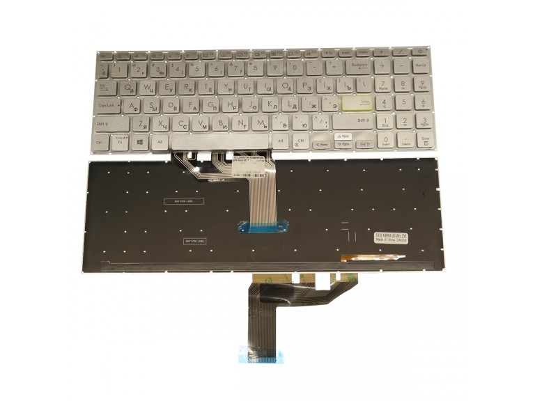 Клавиатура для Asus X513 серебристая с подсветкой