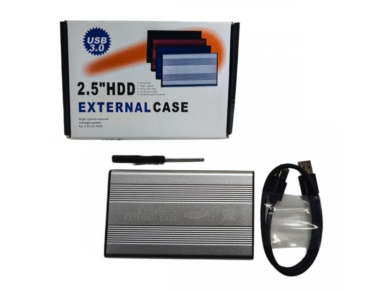 Внешний бокс для диска 2,5 HDD USB3.0 cases aluminium серебристый