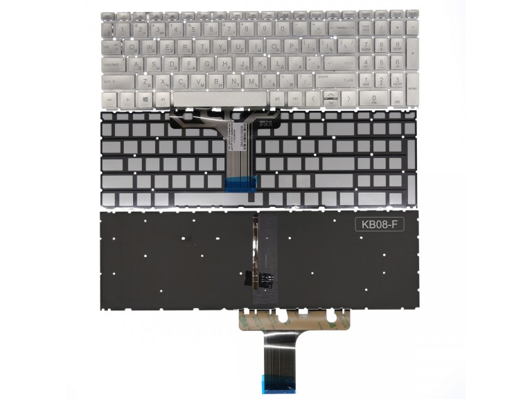 Клавиатура для HP 15-EH серебристая с подсветкой